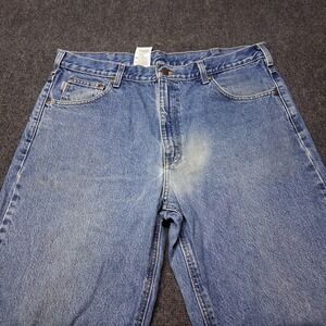 Carhartt Blue Jeans Men 38x32 Relaxed Fit Straight Leg High Rise Denim B160 DST